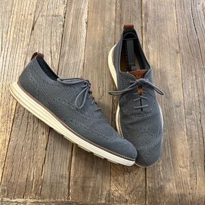 Cole Haan Gray Knit Oxfords